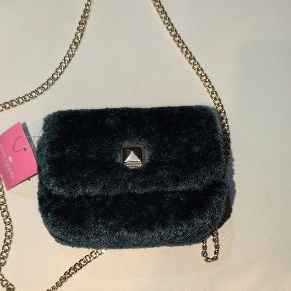 Luxurious Faux Fur Chain Bag - Black